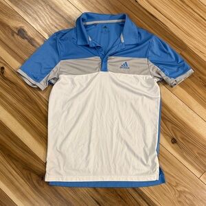 Adidas Light Blue and Beige Polo